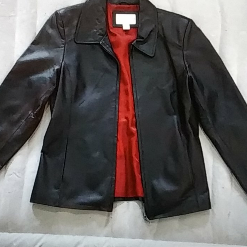 Classic black leather jacket